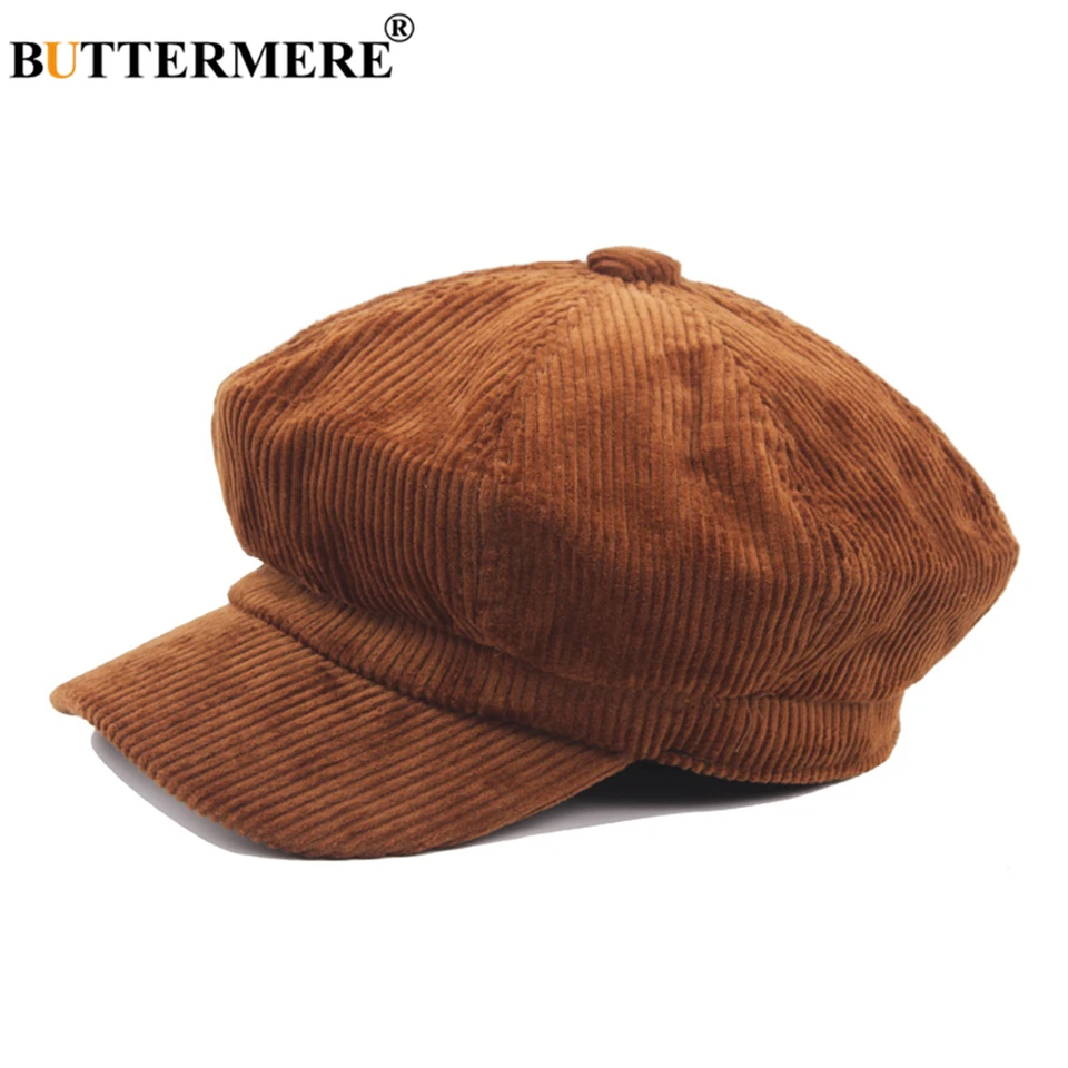 Colar Corduroy Newsboy Cap pre ženskú kávu vintage klobúk pre ženy jesenná zimná značka Dámske maliar Octagonálna čiapka
