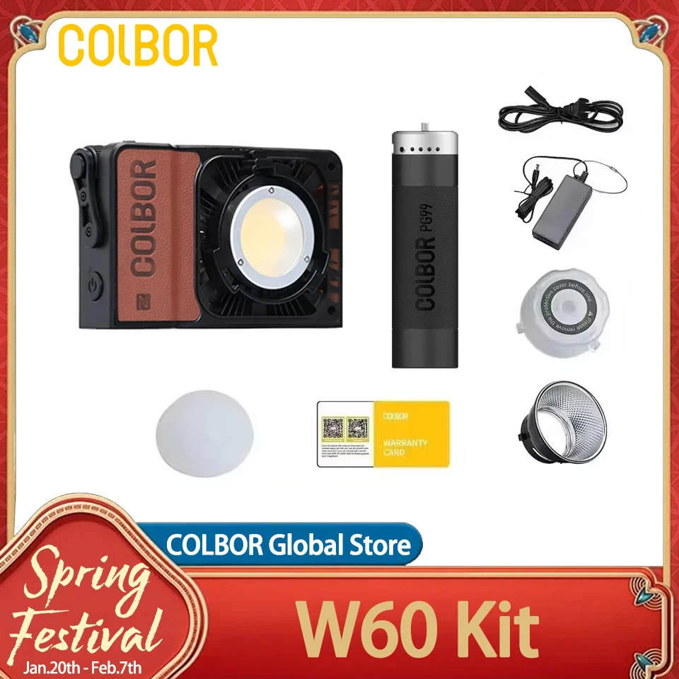 Colbor Wonder W60 RGB Photography Light Prenosná ručná vrecká LED lampa s batériou softbox pre vonkajšie snímanie videa