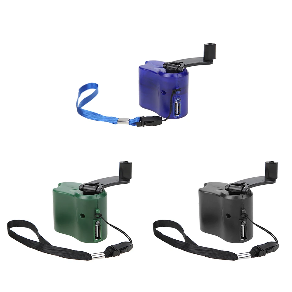 COLLICE MINI ABS Hand Crank Travel Camping Turisk Charger 58x46x31MM 5,5 V Power Dynamo pre iPhone Huawei