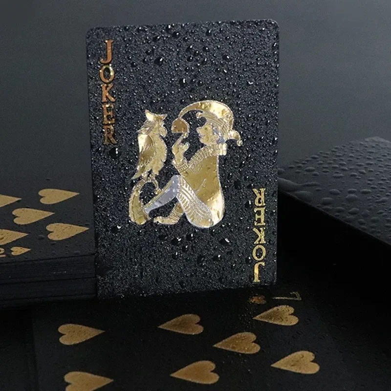 Color Black Gold hracie karty Game Group Skupina vodotesný pokerový oblek Magic Dmagic Package Board Game Gift Collection