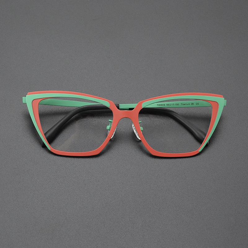 Color Cat Eye Ultralight Titanium Myopia Okule rám