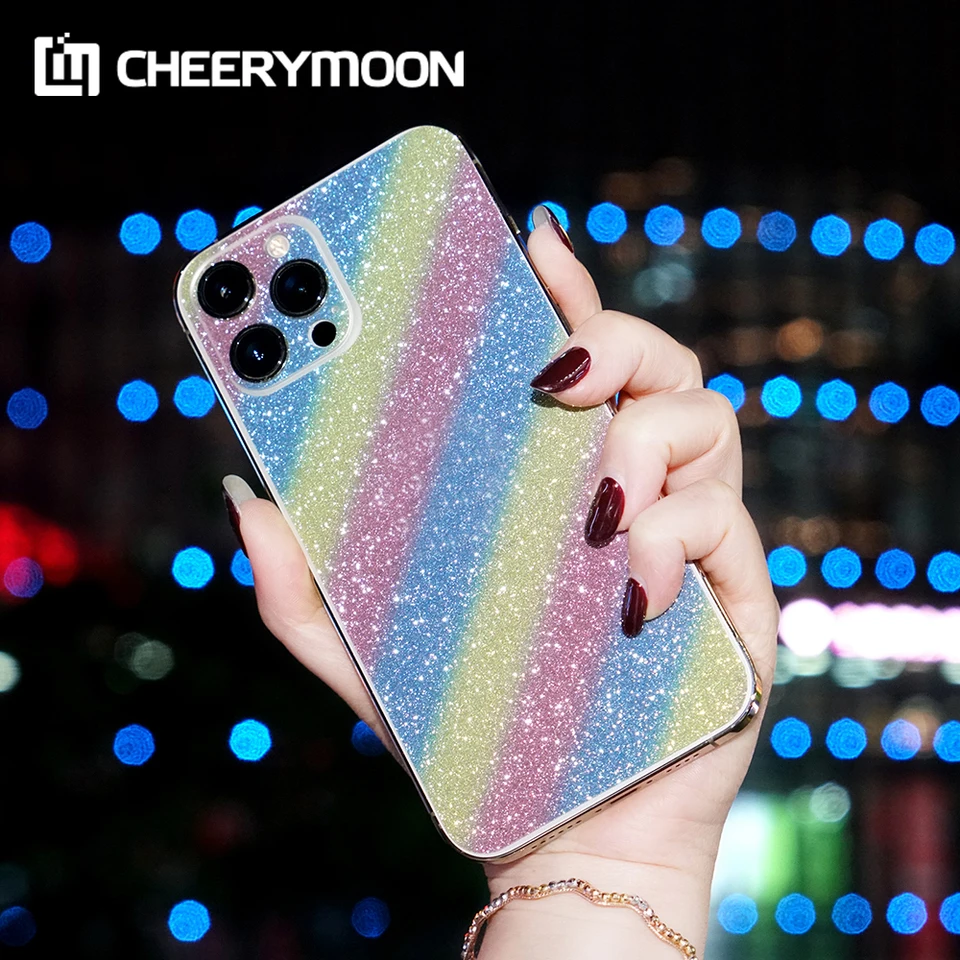 Colors Glitter Bling Phone Stickers for iPhone13 Pro Max Back pre iPhone plus max 15 mini tela filmu