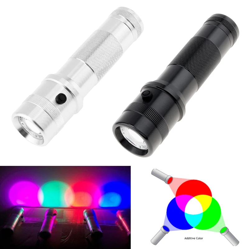 Colorshine Flestlight 3W RGB farba Zmena Edison Torch Jeden režim s dlhým dosahom Light Multicolor LED Dúh