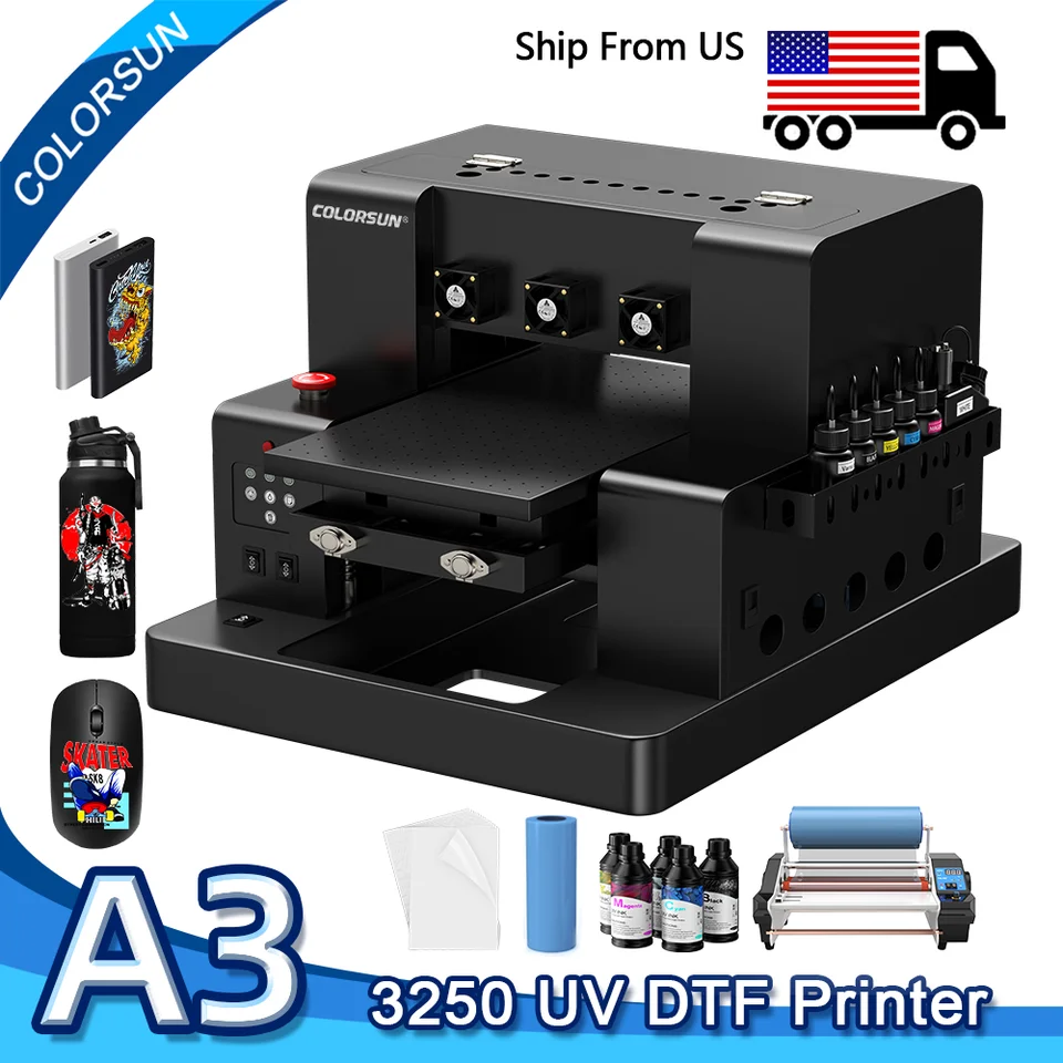 ColorsUn A3 UV tlačiareň L805 UV plochý tlačový stroj UV DTF Sticker Impresora A3 UV DTF Tlačiarne pre fľašu akrylové kovové UV