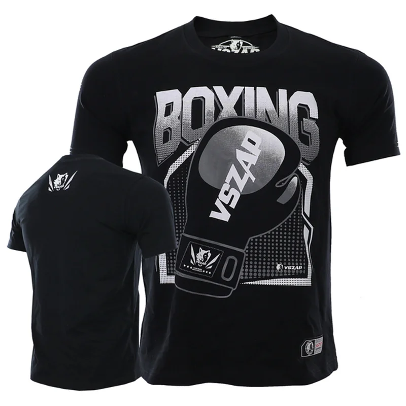 Combat Boxing Training Clothing Muay Thai T košeľa pre mužov Summer priedušný krátky rukáv voľné topy