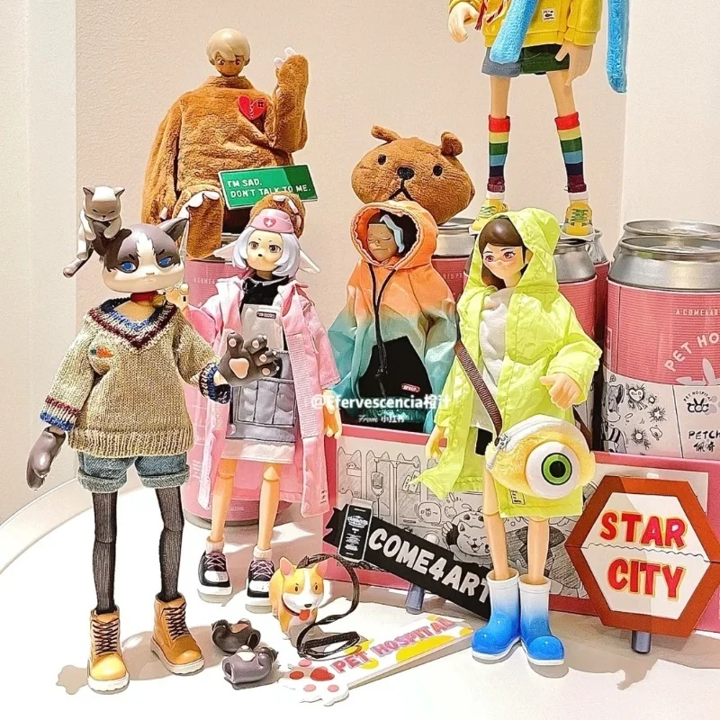 Come4Arts Blind Box Pet Hospital Series Anime Figures Prekvapenie hádanie hračky hračky roztomilé kolekciu stolných počítačov ozdoba pre deti hračky