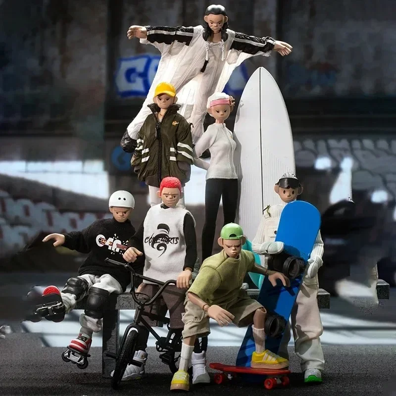 Come4Arts Extreme Sports Fashion Blind Box Action Figures Artikulárna mobilita bábika tajomné moderné hračky