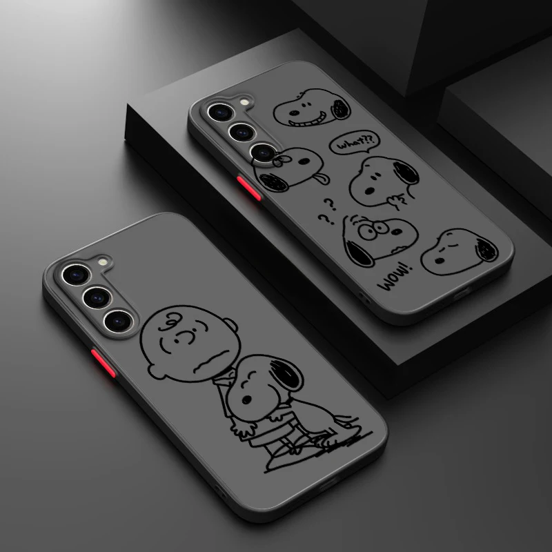 Comic S-Snoopy Art roztomilý pre Samsung Galaxy A91 A81 A71S A53 A04S A14 A13 A12 A12 Frostovaný priesvitný puzdro pre priesvitný telefón