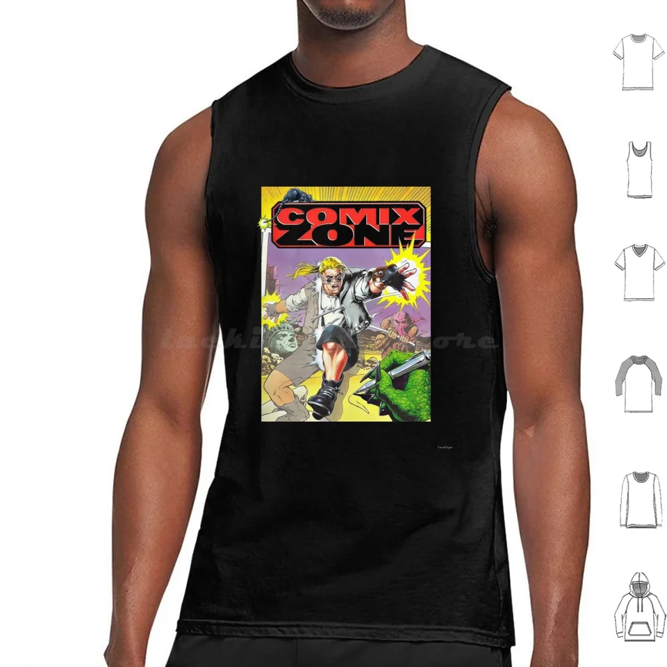 Comix Zone Tank Tops vesta bez rukávov komiks comix retro videohra 16 bit 32 bit Genesis Mega Drive Super System Arcade