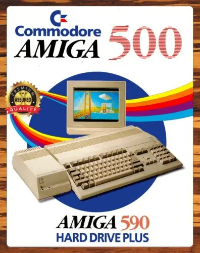 Commodore Amiga 500 - Obnovené - kovové znamienko 11 x 14