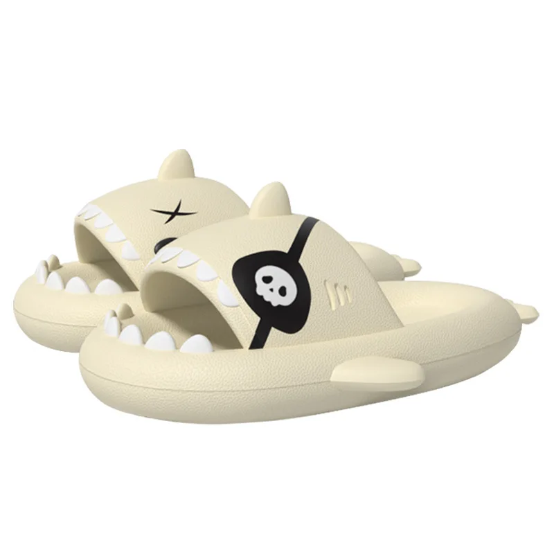 Comwarm Nové letné papuče pre ženy pár pirátsky žralok Indoor Sandals Fashion hrubá platforma Outdoor Slides Mäkké podrážky topánky