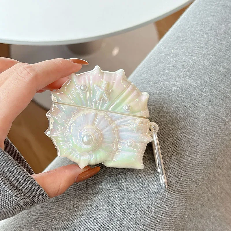 Conch Glitter Case pre Huawei FreeBuds 4 4E 5 5i 6i kryt pre Huawei Free Buds Pro Pro2 Pro3 Pro3 Pro4 SE2 SE3 Free Clip Freeclip Freeclip