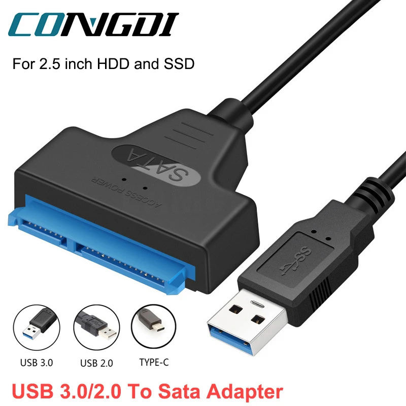 CONGDI USB SATA 3 kábel SATA na adaptér USB 3.0 až do 6 GBPS podporuje 2,5 palca externý SSD HDD HADD 22 PIN SATA III A25 2.0