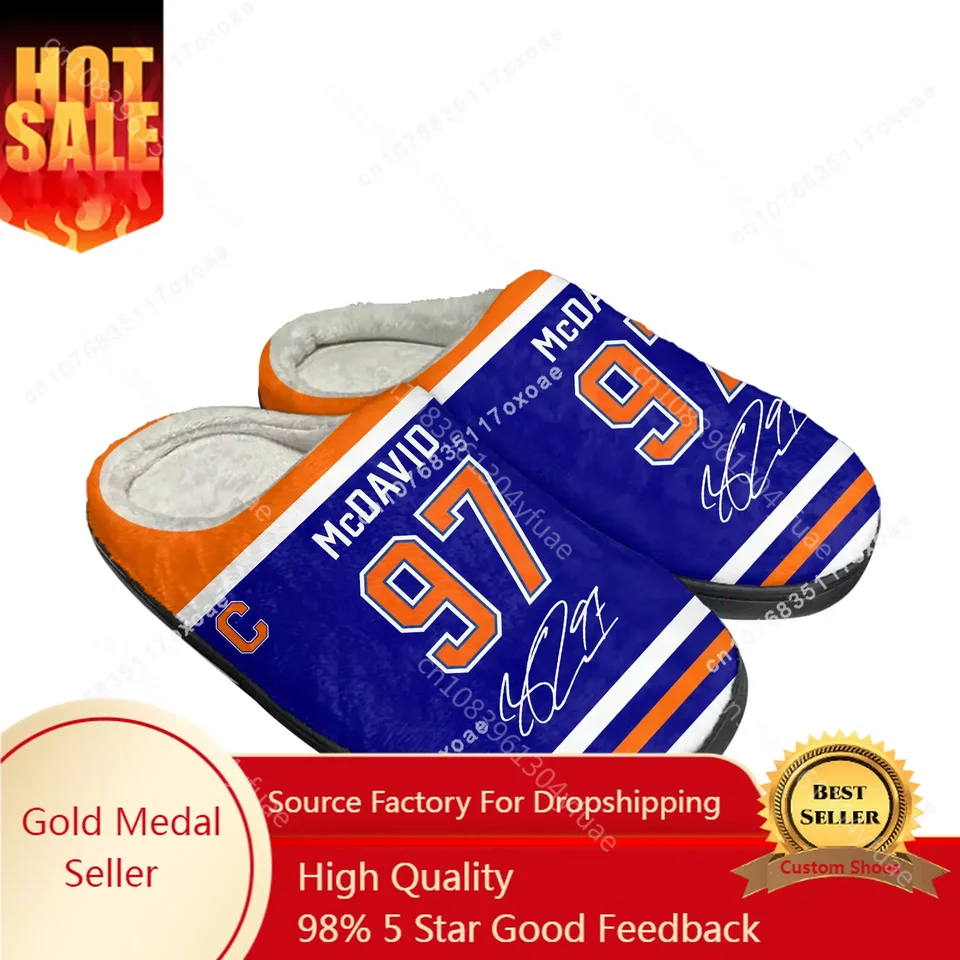 Connor McDavid Ice Hockey No 97 Domáce bavlnené papuče pánske dámske plyšové spálne udržiavajú teplé topánky tepelná papuče Vlastná topánka