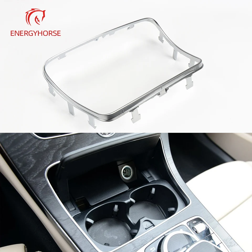 Console Center Popol Cupe Držiteľ držiaka Strip Strip Parts Osobný chrómový rám pre Mercedes Benz Glc C Trieda W253 W205 2015-2020
