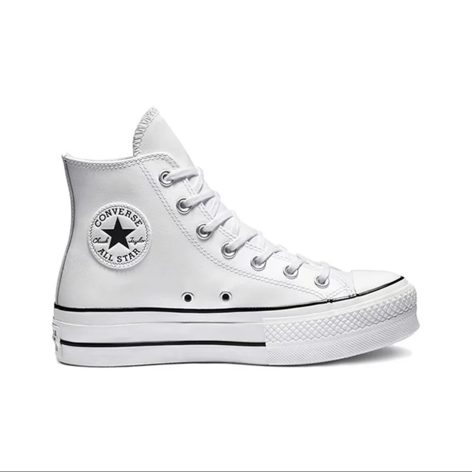 Converse Chuck Taylor All Star Platform Clean Men and Women Skateboarding topánky na vysokej úrovni vonkajšie plátno topánky