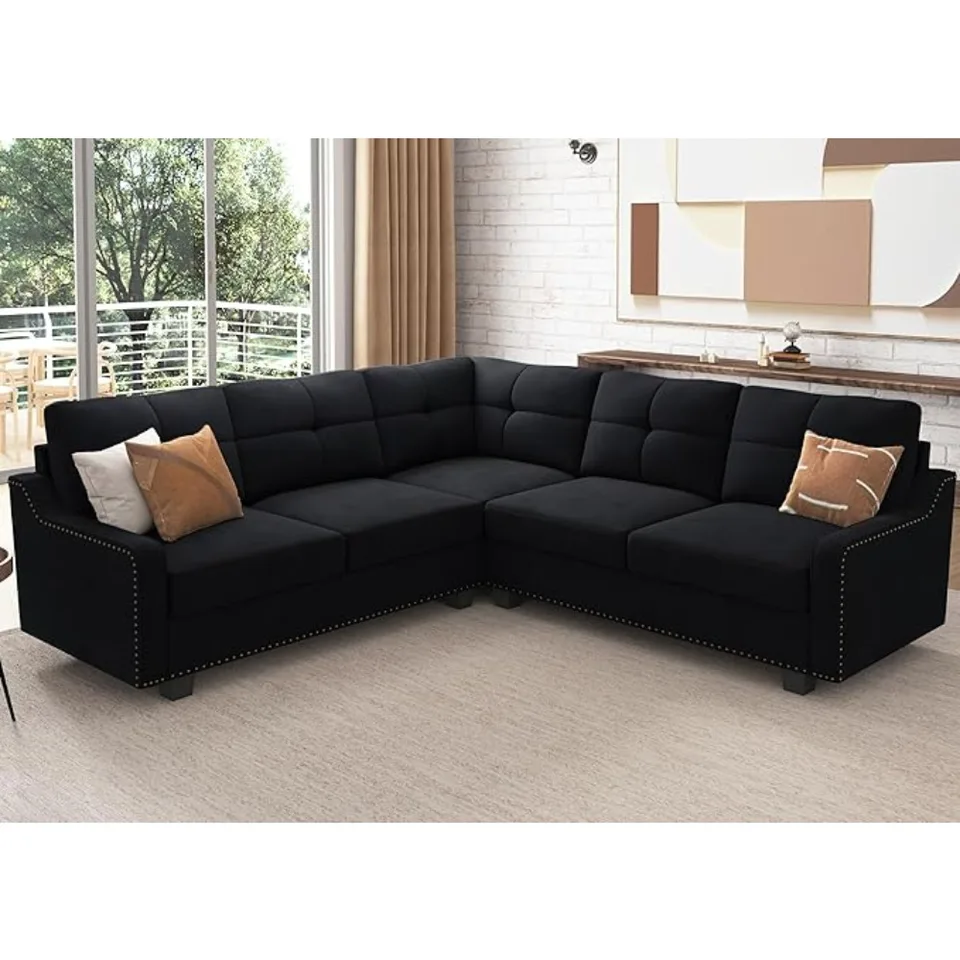 Convertible Section Sofa L v tvare pohovky pre malý byt reverzibilný sekčný gauč pre obývaciu izbu, pohovky
