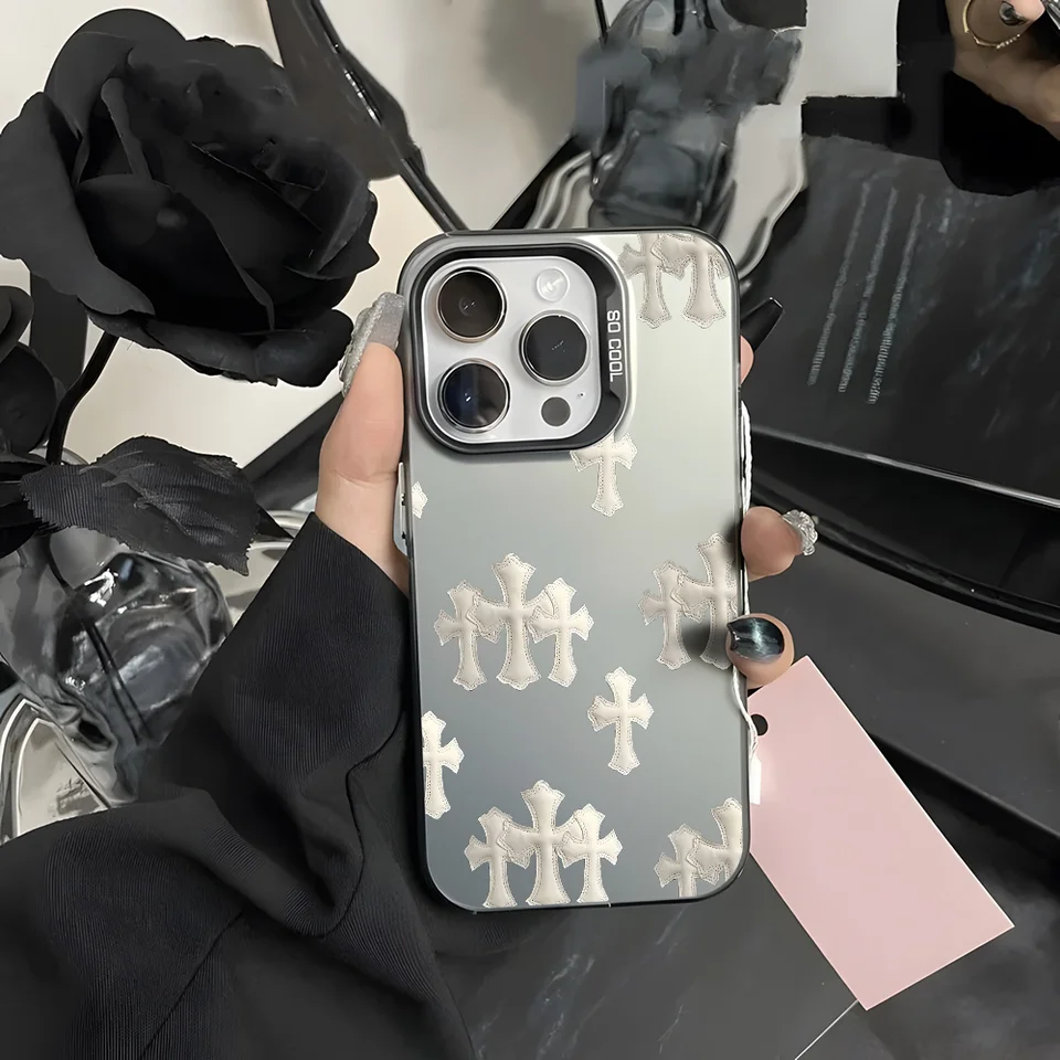 Cool Cross Fashion Luxury Pase pre iPhone 16 15 14 13 12 11 Pro Max White Ultra Thin Soft Candy Abrarazine Funda