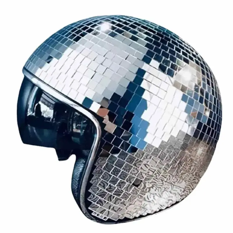 Cool Disco Ball Mirror Hat so zatiahnuteľným slnečným priezorom Flash Mirror Disco Ball Hat Bar Club Party KTV Dress Up Props