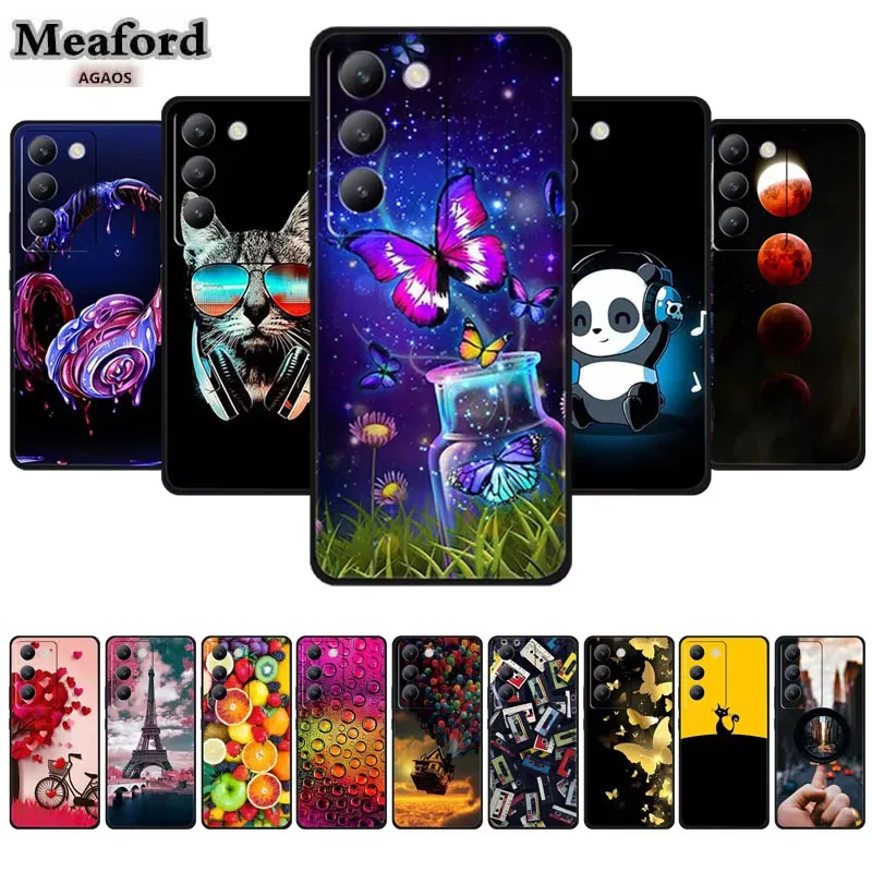 Cool maľovaný pre Vivo V40 SE Y100 Y200E TPU Soft Case Case Silikone Protector Phone Cover pre Vivo V 40 SE y 100 200 E 200E štít