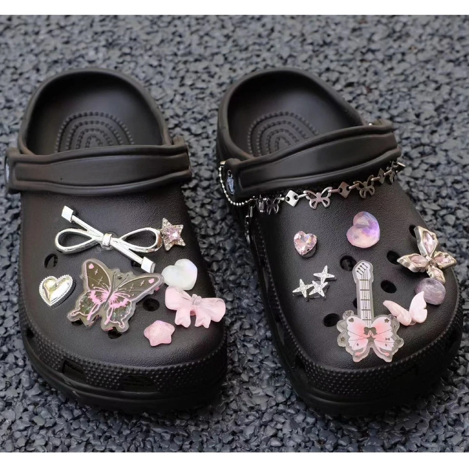 Cool Style Pink Butterfly Charms Easy Fun DIY Crocs Dekorácia pre dievčatá vysokokvalitné kúzla topánok pre Crocs 2024