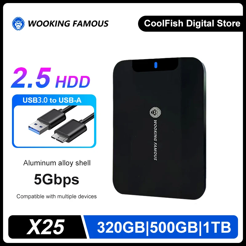 Coolfish HDD 2,5 palca prenosný externý pevný disk disk 320 GB 500 GB 1TB USB3.0 Usadenie kompatibilný pre počítač Mac Desktop MacBook