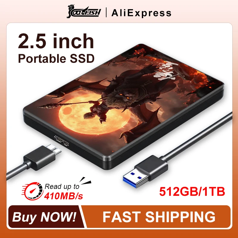 Coolfish Prenosný externý pevný disk SSD 1TB 512 GB USB3.0 Externé úložisko Tvrdého disku pre laptop PC MacBook External SSD
