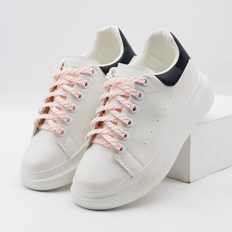 CoolString High Duty Polyester dvojvrstvový topánka šnuruje teniska Atletické ploché široké topánky 18 mm šírka šnúrky Lady Cord