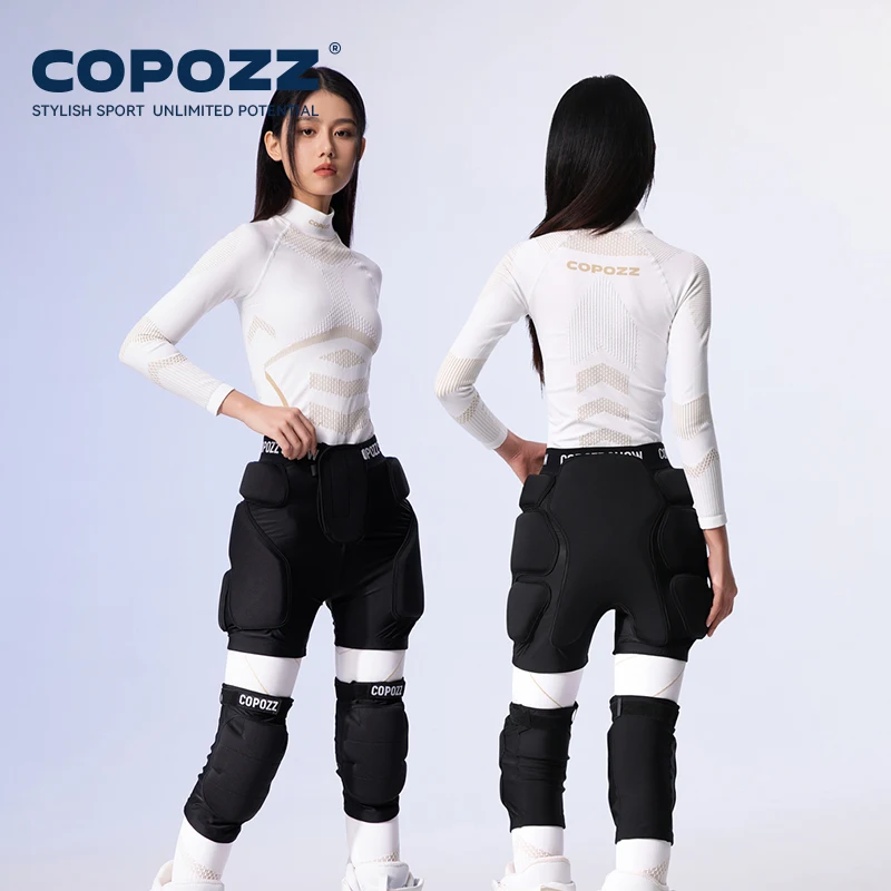 Copozz anti-impact outdoorové lyžiarske podložky korčuľovanie koleno chránič chránič športového bedra podporuje čalúnený kolenný ochranný prevod