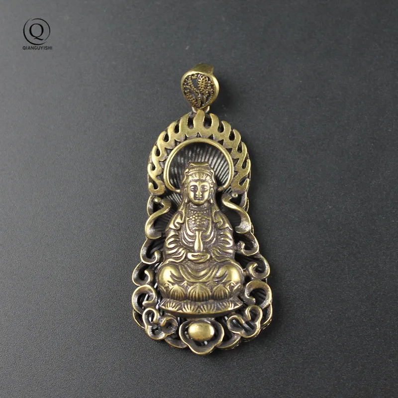 Copper Guanyinbodhisattva Buddha Key Retiad Prívesok šperky Doplnky kovové mosadzné autá Keyring láskavo Buddha Lucky Keychains
