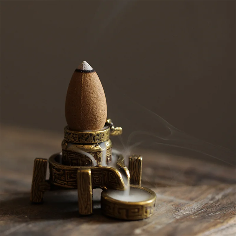 Copper Wheel of Destiny Fortunes Backflow kadidlo horák vodopád Cenzer Držiteľ aromaterapeuta pec domáce dekorácie