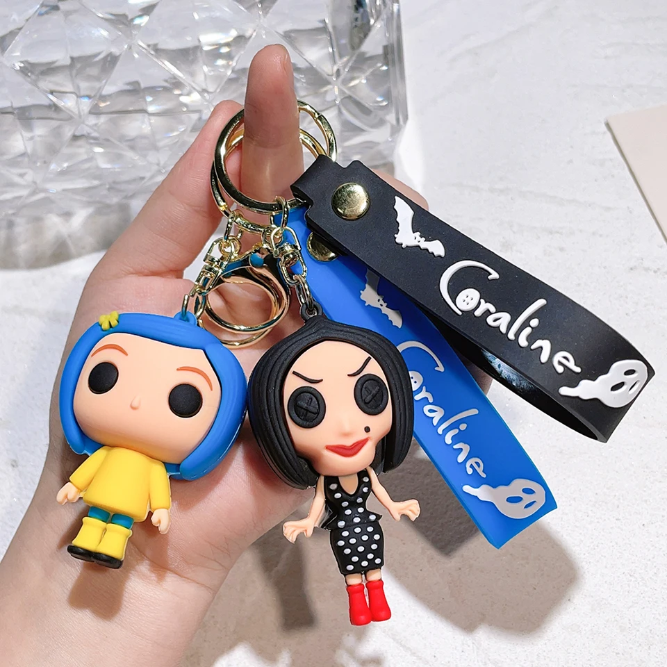 Coraline a The Secret Door Movie Film Film Figure Figure Hray Doll Model Cute Doll Pvc Keyring Ornament Kľúčový reťazec prívesok pre deti Hračky