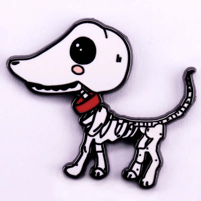 Corpse Bride Scrps Enema Pin Cute Skeleton Dog Odznak Fantasy Animovaný filmový darček darček