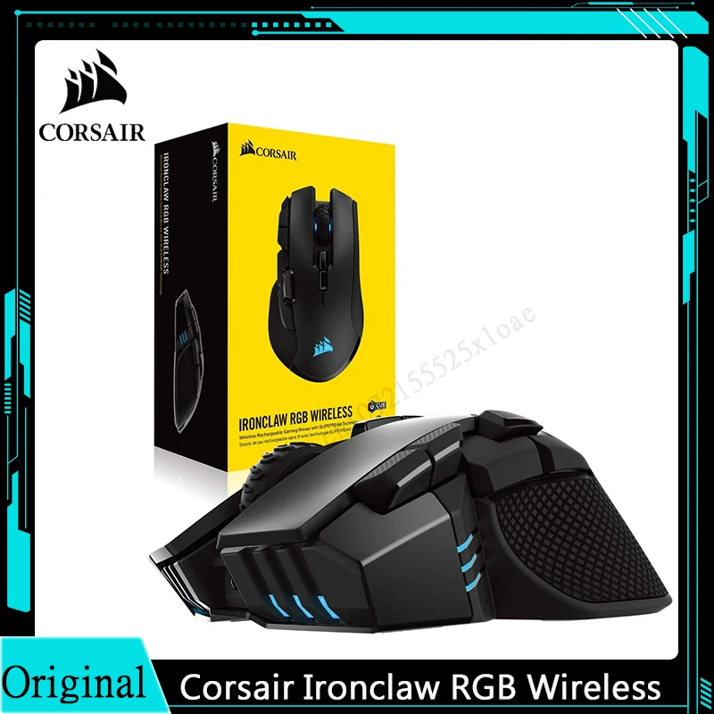 Corsair Ironclaw RGB Wireless FPS a MOBA Gaming Mouse 18 000 DPI Optický senzor sub-1 MS Slipstream Wireless