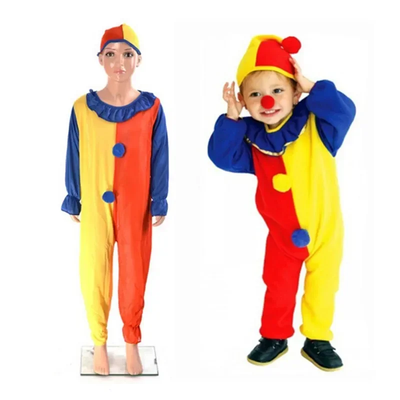 Cosbao Children Boys Dievčatá deti detské klaun cosplay kostýmy obleky kombinézy klobúk nos halloween kostýmy