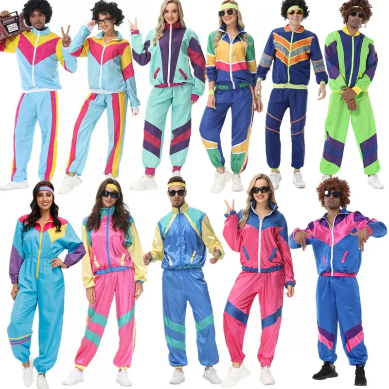 Cosbao páry hippie kostýmy pre ženy mužský karneval Halloween vintage 70. storočia 80. rokov rock disco cosplay outfits Party Fantasia Dress