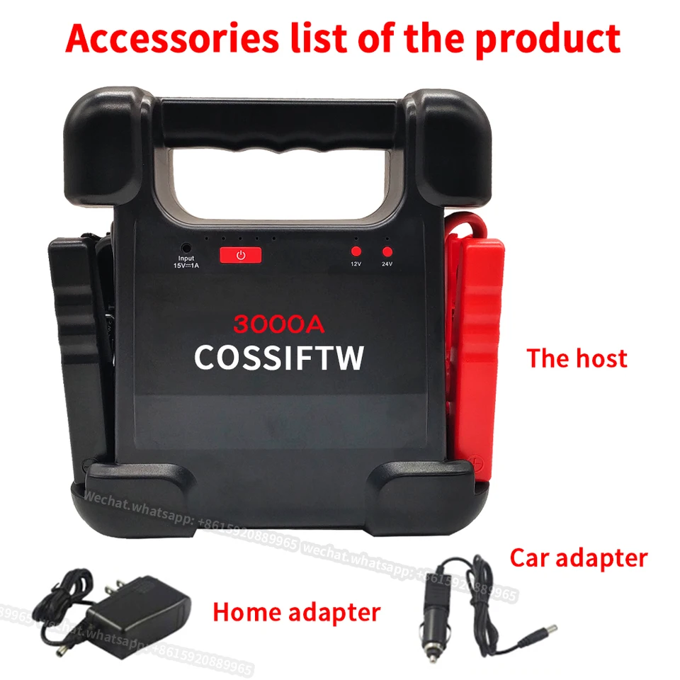 Cosiftw lítium skokový štartér INVERTER BATTER BATTER BANK BANK 24 000 MAH 3000 AMP 24 V Power Bank