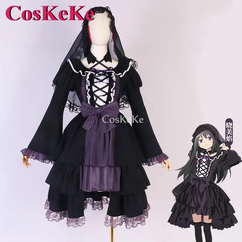 COSKEKE AKEMI HOMURA COSPLAY Anime Puella MAGI MAGICA MAGUMA SLOŽKA Krásne krásne šaty Halloween Party Role Play Oblečenie XS-XL