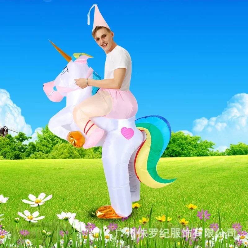Coslan Cosplay Unicorn kostým nafukovateľný jednorožec maskot anime párty cosplay cosplay jazdec jednorože