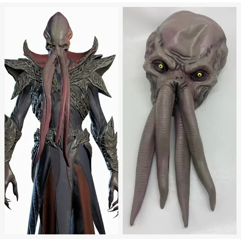 Cosplay chobotnice Monster Mask Game Baldur Gate 3 Lllithid Mind Flayer Squiddy Mask Masques Party Mardi Gras Mask Terrinová prilba