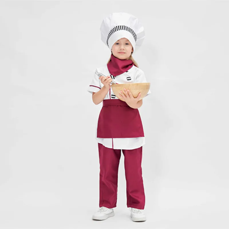 Cosplay Detský šéfkuchár Uniformný oblek materská škola pečie šéfkuchár oblečenia Chlapci a dievčatá na hranie rolí
