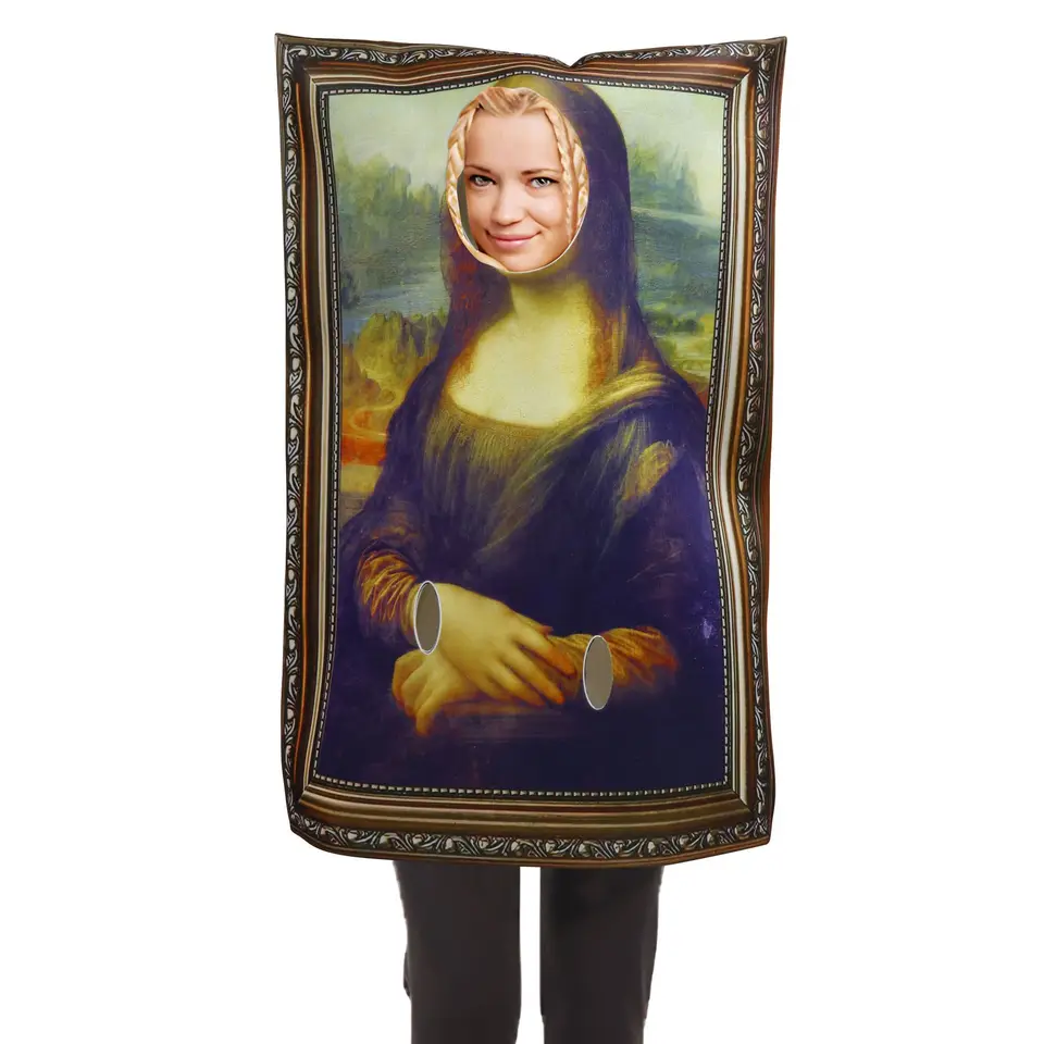 Cosplay Funny Mona Lisa nástenná maľba Halloween kostýmy rekvizity pre dospelých unisex vianočných večierkových pód