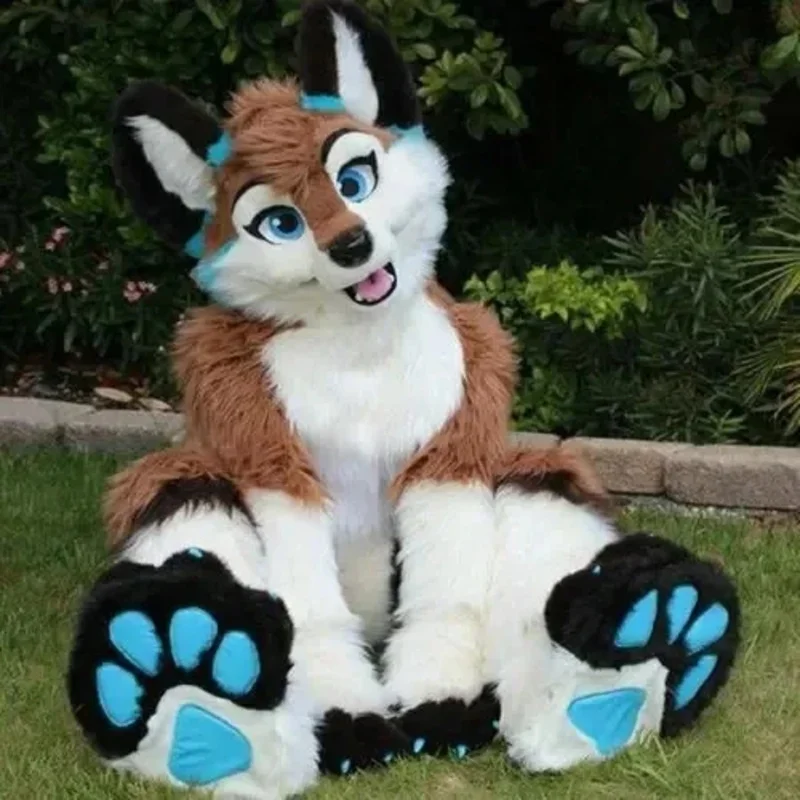 Cosplay Furry Fox Dog Wolf Cartoon maskot kostým Reklamný ceremoniál ozdobný šaty Party Animal Carnival Predstavenie rekvizity