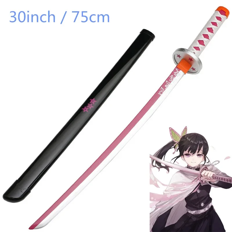 Cosplay kimetsu no yaiba tsuyuri Kanawo 30inch bambus zostavil katanu meč zbraň démon Slayer Kamado Tanjirou model 75 cm