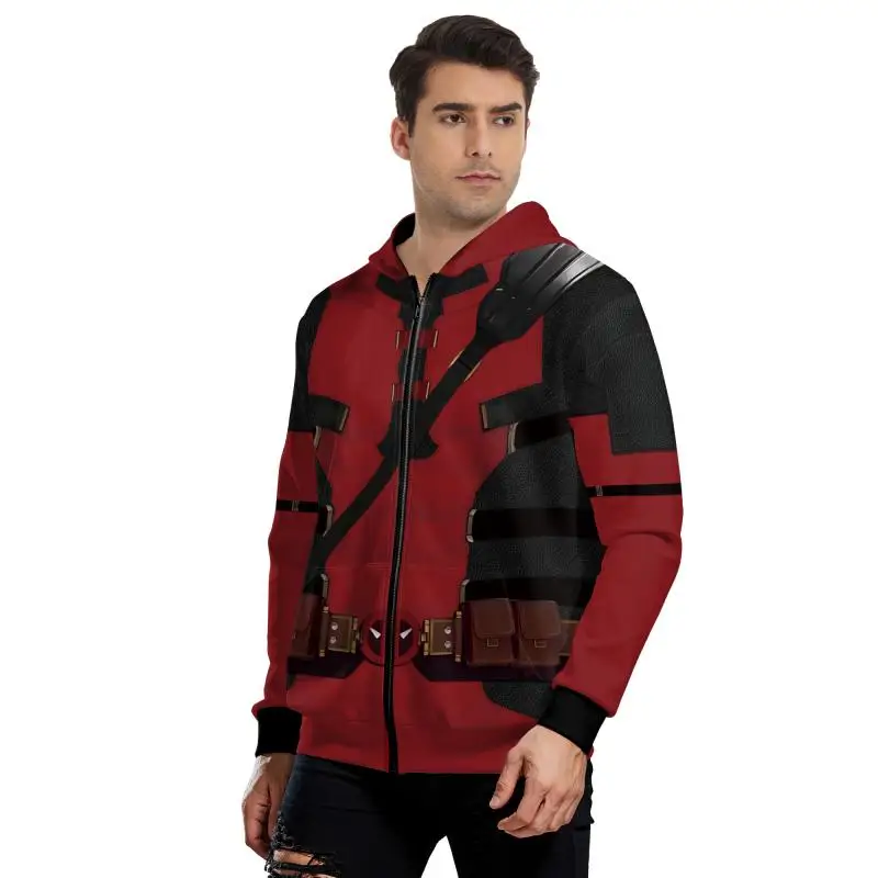Cosplay mikiny muži superhrdina novinky s kapucňou pullover zips casy mikina Muž Halloween Party kostýmy