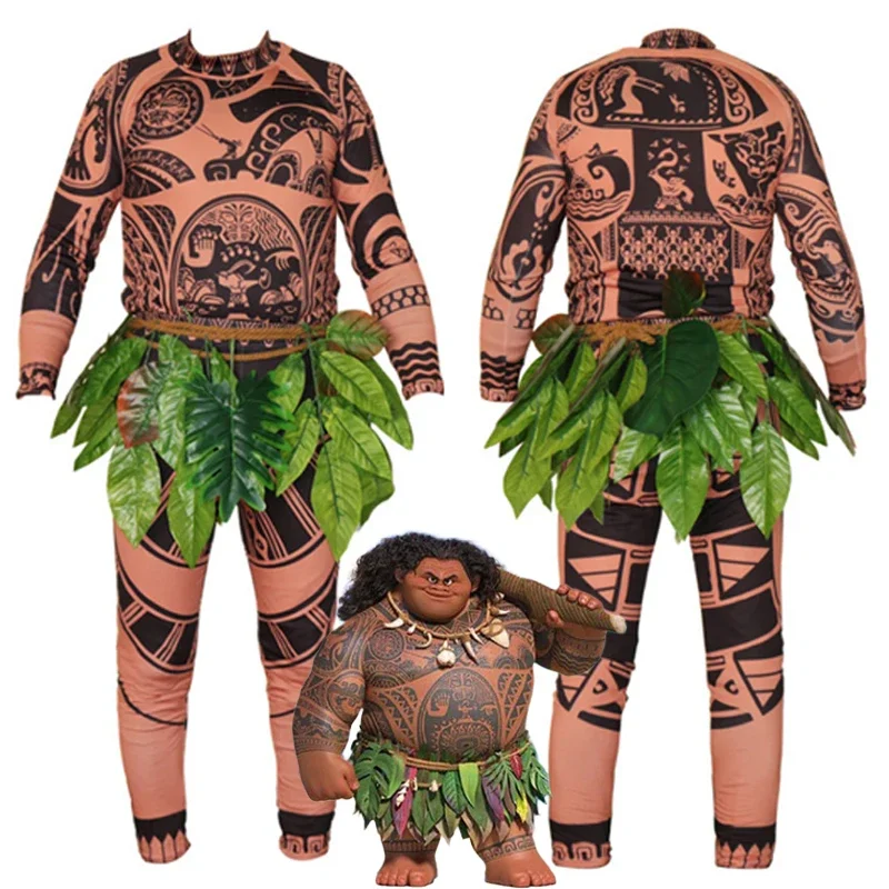 Cosplay moana maui tetovanie tričko/nohavice Halloween Dospelé pánske kostýmy Novinka Otec a syn roleplay outfit