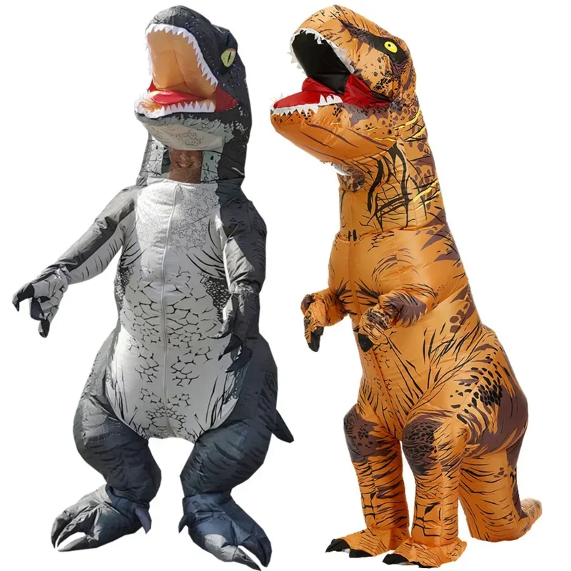 Cosplay Raptor T-Rex Dinosaur kostýmy Karneval Dino nafukovací kostým Halloween Party Suit Funny Cartoon Performance Cloth Mn3