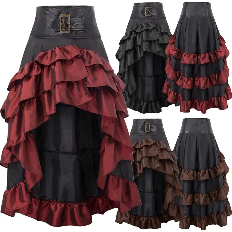 Cosplay Vintage Steampunk Dress Viktoriánske stredoveké hnusné satén a čipk