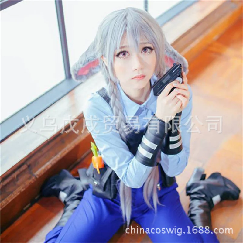 Cosplay Zootopia Wig Rabbit Rabbit Rabbit Judy Parochňa Personifikácia Dvojitá twist cos v parochni 609h