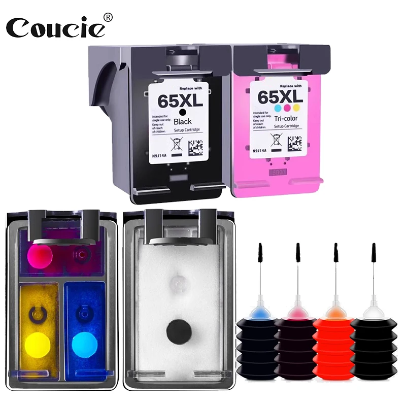 Coucie 65xl atramentová kazeta kompatibilná pre HP Combo Pack s 3700 3752 3755 3772 2652 26552600 Envy 5055 5000 5052 5070 TLAČ